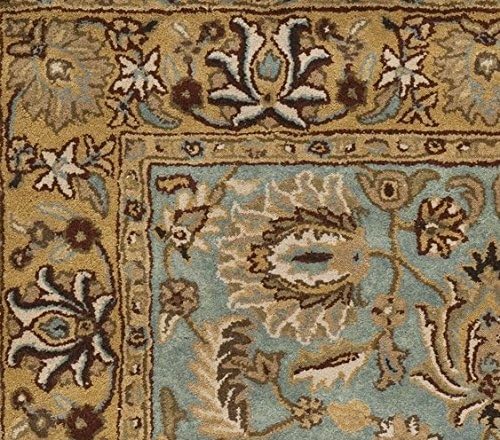 SAFAVIEH Heritage Collection Area Rug - 5' x 8', Blue & Gold, Handmade Traditional Oriental Wool, Ideal for High Traffic Areas in Living Room, Bedroom (HG958A)