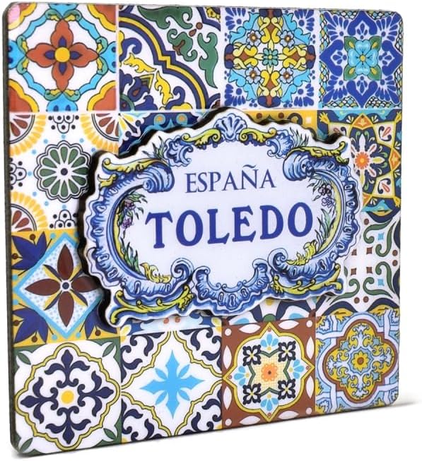 Decorative Magnet Toledo Spain - Exclusive Alma de Toledo Collection - Vibrant Artisan Ceramic - Unique Souvenir for Your Home and Heart