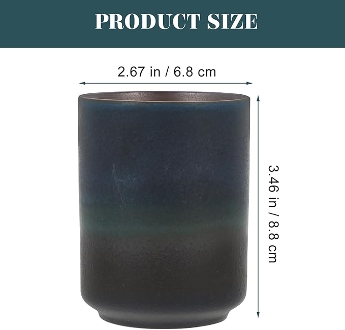 Japanese Tea Cup Retro Style Ceramic Teacup Cute Water Cup 250ml Simple Generous Design for Home Office