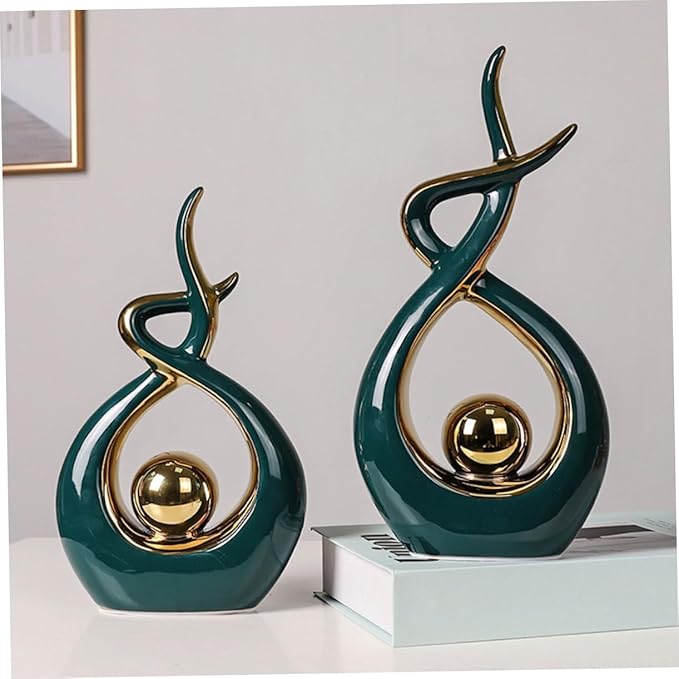 Ceramic Abstract Statue for Home Decor Modern Art Sculpture for Living Room and Dining Room Unique Design Eye-catching Tabletop Ornament Chic Handmade Decoration