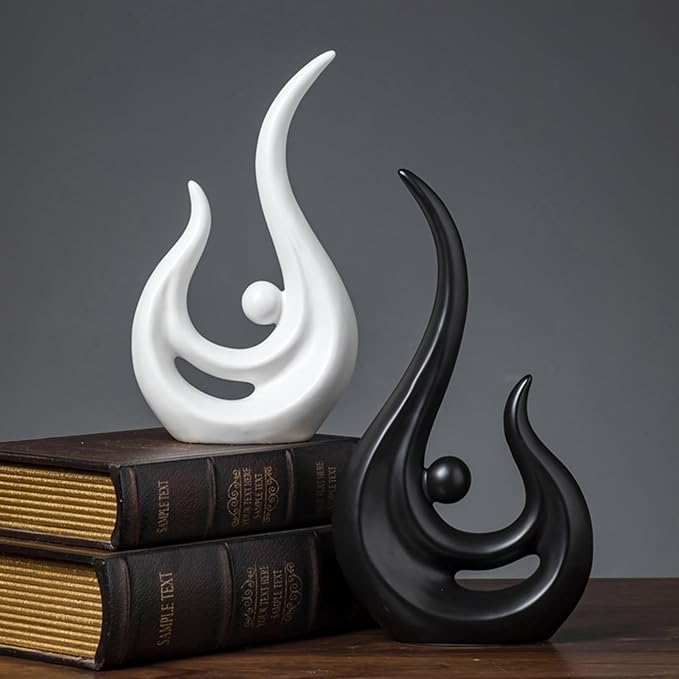 Sculptures Statues Sculptures White, Modern Abstract Art Decorative Statue, for Decoration Living Room, Bar, Bedroom, Gift, Ceramic