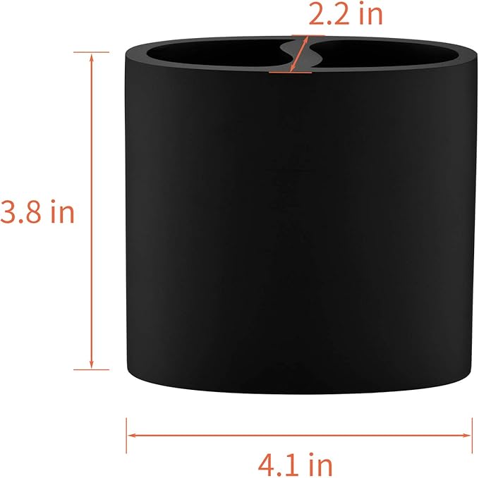 Matte Black Resin Toothbrush Holder - Small Electric Toothbrush Organizer for Bathroom Vanity Countertops & Desk, Holds Pencil Brushes/Toothpaste