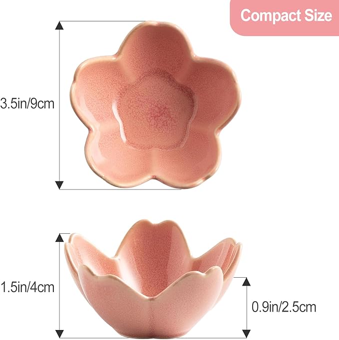 Pink Flower Ring Dish Ceramic Jewelry Tray, Small Trinket Dish Ring Bowl Jewelry Holder Organizer for Vanity/Bathroom/Nightstand, Birthday/Xmas/Engagement Gift for Women/Best Friends/Bride
