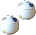 有田焼やきもの市場 Chawanmushi Cups with Lids set of 2 Japanese Chawan Mushi Arita Imari ware Made in Japan Maru-mon