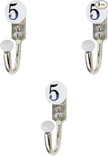 IndianShelf Sets of 3 Multi-Use Ceramic, Zinc Decorative Cute Hooks for Hanging Coats, Jackets, Leash, Hat, Towel, Backpack, Purse, Handbag [White]