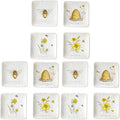 Bee Sweet 6" Canapé & Luncheon Plates, Set of 4 – Assorted Bee & Floral Designs with Uplifting Sayings, Durable Ceramic Appetizer Plates for Spring Entertaining & Cottagecore Décor |(Pack of 3)