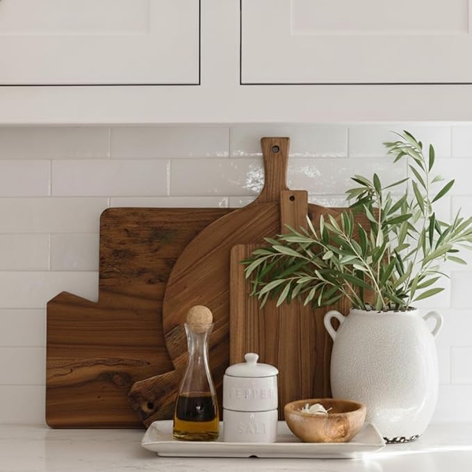 JIEMEI HOME Kitchen Utensil Holder with Handle, 6.69" Ceramic Farmhouse Stable Utensil Crock for Countertop, Cooking Tool Organizer with Cork Bottom, Spatula Holder For Kitchen Decor, White