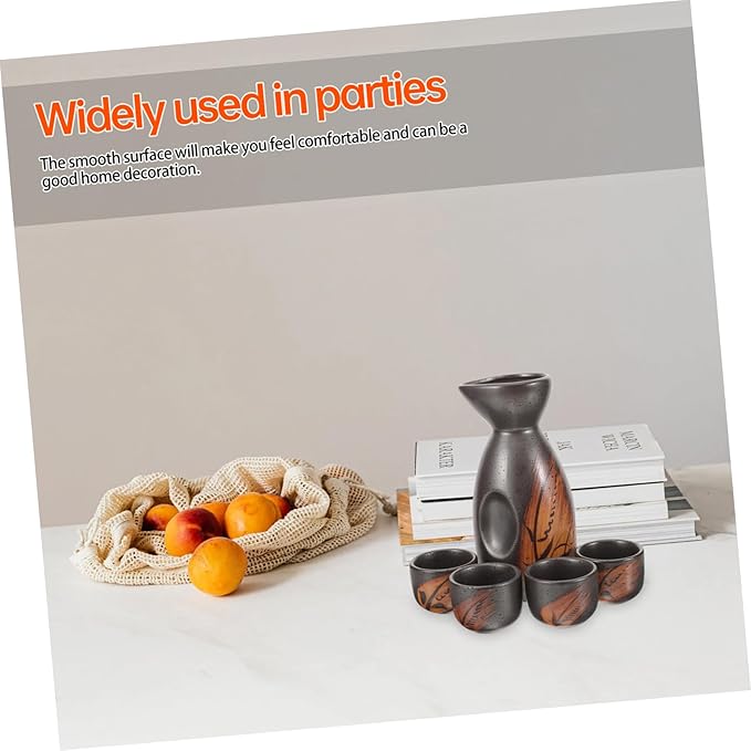 Cabilock 1set Japanese Sake Set Traditional Porcelain Sake Pot and Cups Ceramic Drinkware for Water Elegant Design for Home Use Gifting