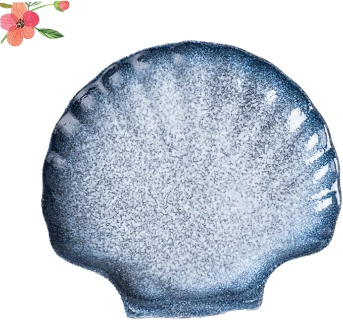 OUNONA Shell Shape Porcelain Plate Dish for Dinnerware Ceramic Plate for Salad Noodles