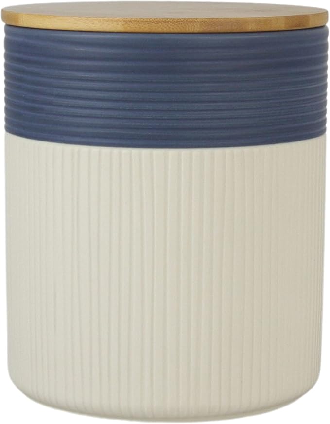 10 Strawberry Street Luca Ombre Matte Blue/White Embossed 3 Piece Canister Set