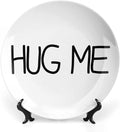 Decorative Plate Hug-me Custom Decor for Home Farmhouse Household Wedding Porcelain Dessert Plate Set with Vertical Stand, Multi Sizes by Choosing, Gifts for Men Women