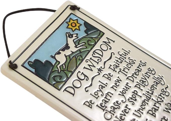 Modern Artisans Dog Wisdom Ceramic Quote Plaque, 7-Inches, American Made