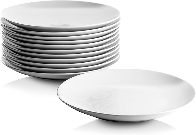 10 Strawberry Street 10.5" Catering Coupe Dinner Plate, Set of 12,White
