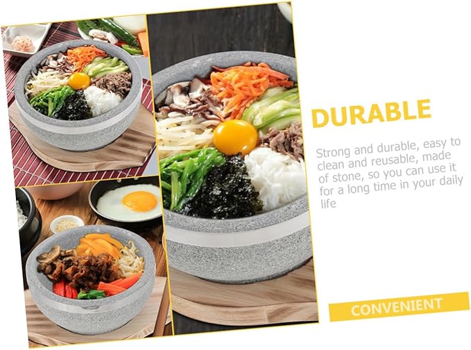 Multipurpose Korean Stone Pot for Cooking Bibimbap and Soups Natural Material Heat Retaining Design for Family Meals