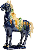 Collectible Sculptures/Figurines Chinese Feng Shui Ceramic Sculpture Silk Road Asian Art Decorative Ornaments Blue Horse