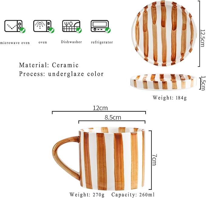 Espresso Cups Ceramic Coffee Mug Series European Striped Dot Coffee Cup And Saucer Mug Cake Plate Afternoon Tea Set Tea Cup And Saucer,B