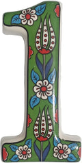 Large Ceramic Housewarming Sign Ceramic Address Plaque House Numbers Sign Door Personalized Coloured Decorative Hand Decoratede Housewarming Gifts Tulip Design 12 * 9 cm (Green, 1)