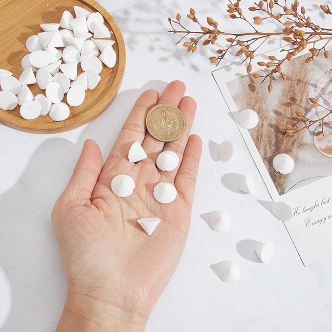 WEBEEDY 60 Pcs Alumina Pottery Kiln Nails High Temperature Cone Support Nails 10x15mm Reusable Kiln Stilts for Ceramic Studio Home Firing Tools Up to 2516℉