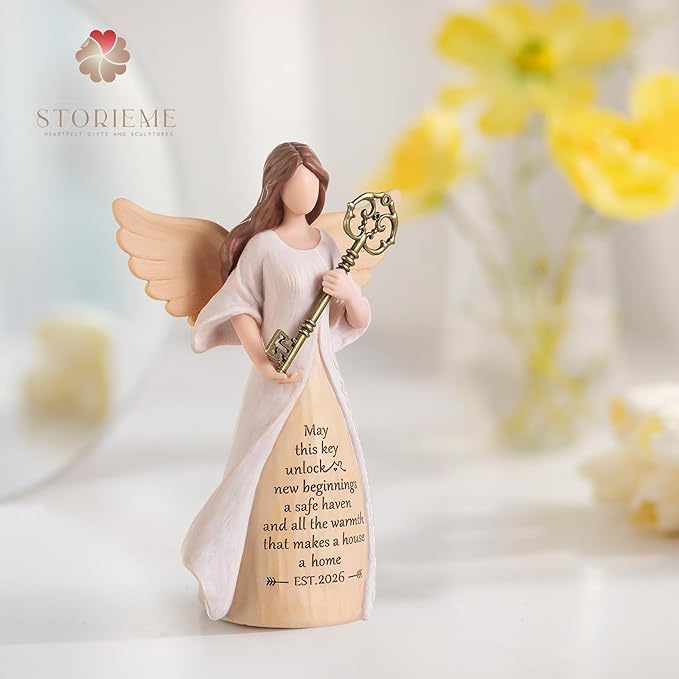 Housewarming Gifts New Home: House Warming Gift for Women Friend Homeowner - Guardian Angel Figurines for New Apartment Party Decorations Entryway Table Decor Ideas