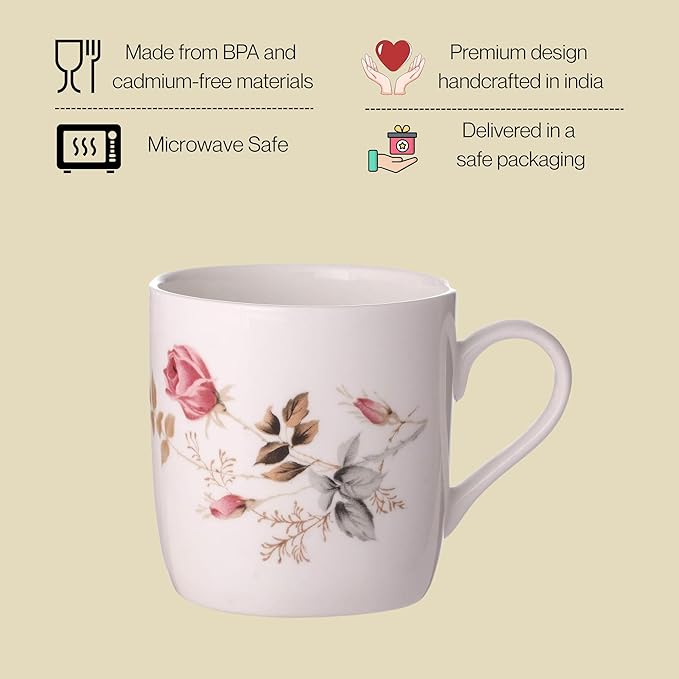 Clay Craft Ceramic Coffee Mugs and Cups - Set Of 6, Multicolor, 200ml