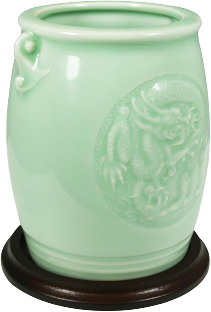 Wrapables Gifts & Décor 4.5 Inch Chinese Dragon & Phoenix Ceramic Vase