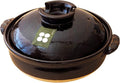 Japanese Clay Pot Donabe, 2300ml, for 3-4 People, Black, Product of Mie, Japan