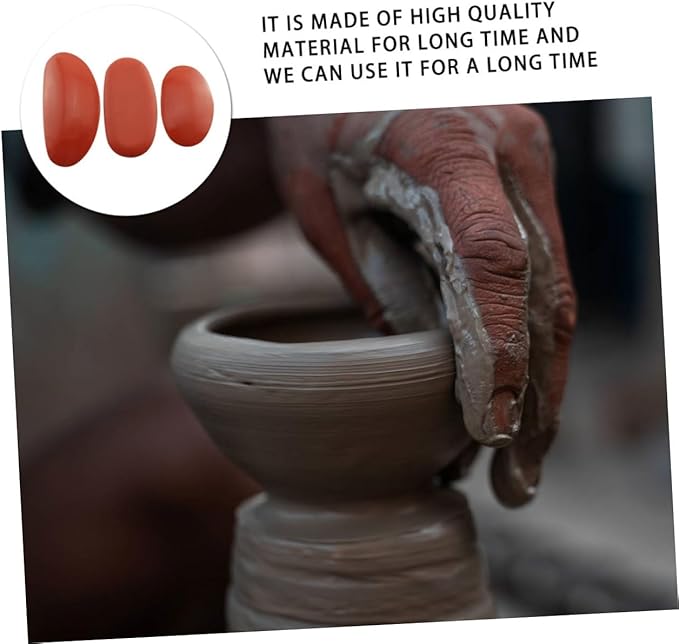 TOPPERFUN 2sets Mud Rib Sculptural Clay Tool for Clay Artists Pottery Ribs for Sculpting Smoothing and Shaping Comfortable Kidney Shape Design Red