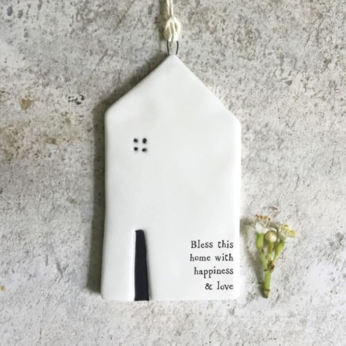 East of India House Porcelain Hanger - Bless This Home, New Home Wall Decoration, Moving House Hanging Gift, Gift for Friends Family