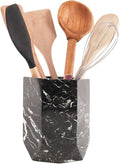 Radicaln Marble Utensil Holder 6.5'' Inches Black Spatula Set for Kitchen Counter, Ideal Cooking Utensils Jar & Kitchen Essentials Organizer, Ideal Utensil Caddy & Spoon Holder