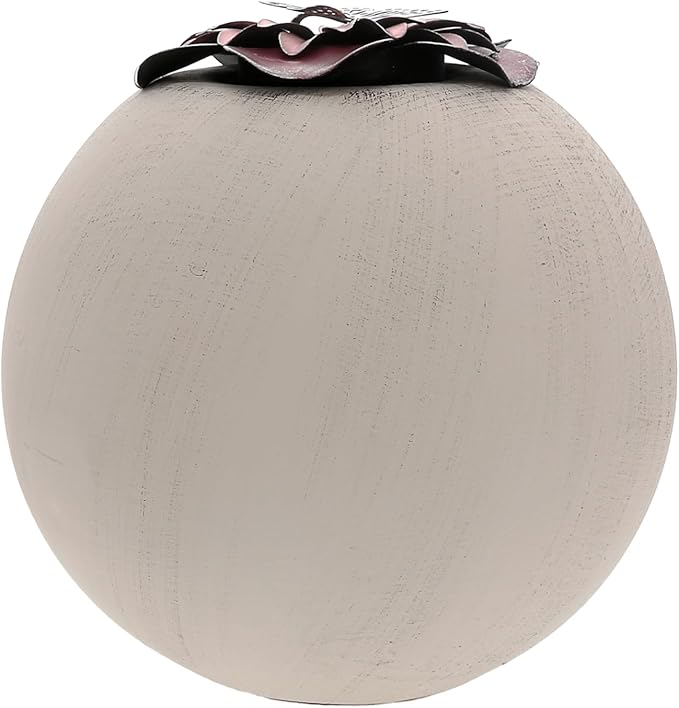 Pavilion Gift Company - 5” Home Terracotta Candle Holder, Tealight Candle Holder Home Decor, House Warming Presents for New Home, New Apartment Gifts for Women, 1 Count, White/Pink