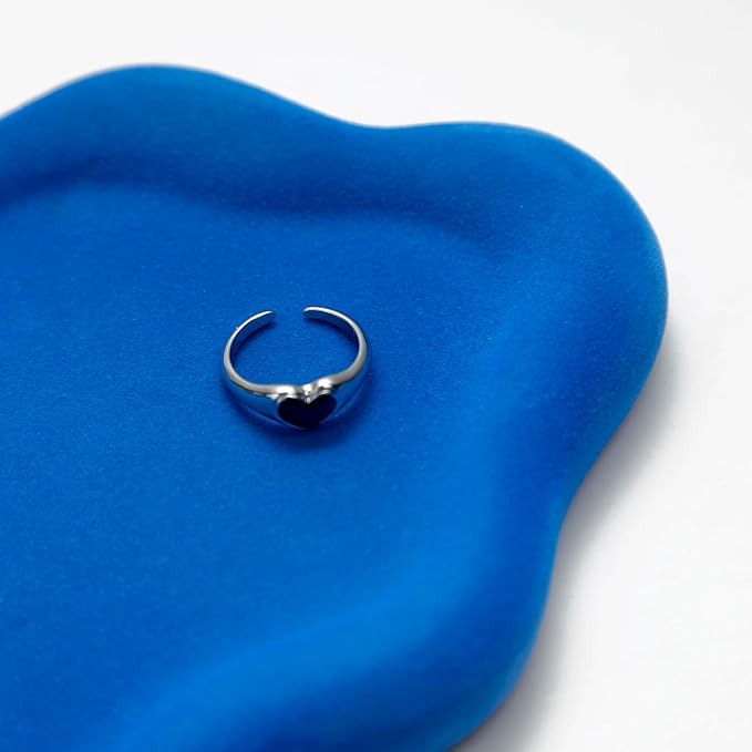 Jewelry Dish Trinket Tray for Women, Ring Dish Holder, Unique Cloud Shape Ceramic Plate Cute Things Vanity Aesthetic Room Decor Mother's Day Birthday (Klein Blue)