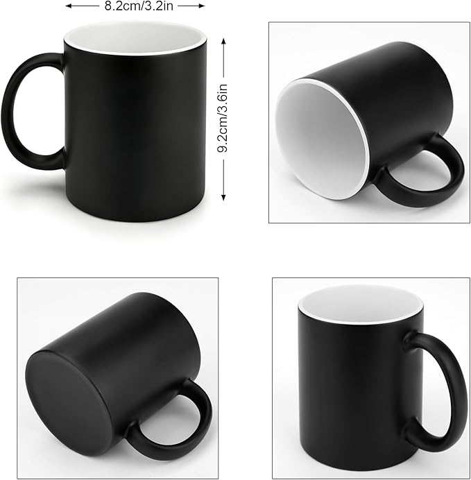 Custom Magic Coffee Mug Heat Sensitive Color Changing Personalized Text, Photo, Logo Ceramic Mugs - Customized Cups Funny Idea Gifts For Christmas, Birthday, Dad, Mom, Women & Men 11oz Tea Cup (Black)