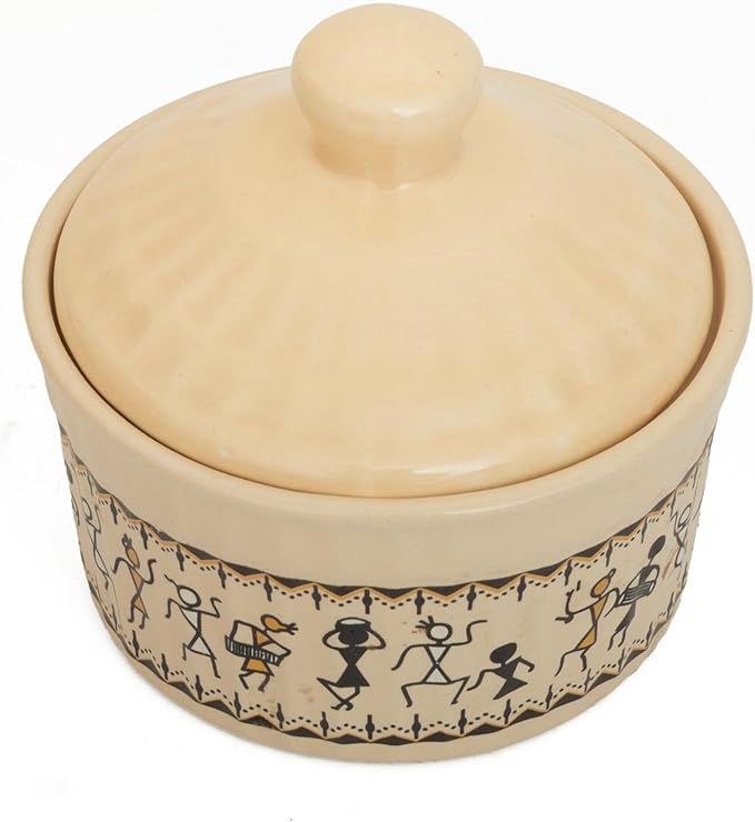 Set of 4 Ceramic Containers With Lid & Metal Rack - 5 Oz (150 ml) – Glazed Condiment Holders For Kitchen Counter, Food Storage Jars for Pickle, Dry Fruits, Sauces, Chutneys, Spices, Home Dining Decor
