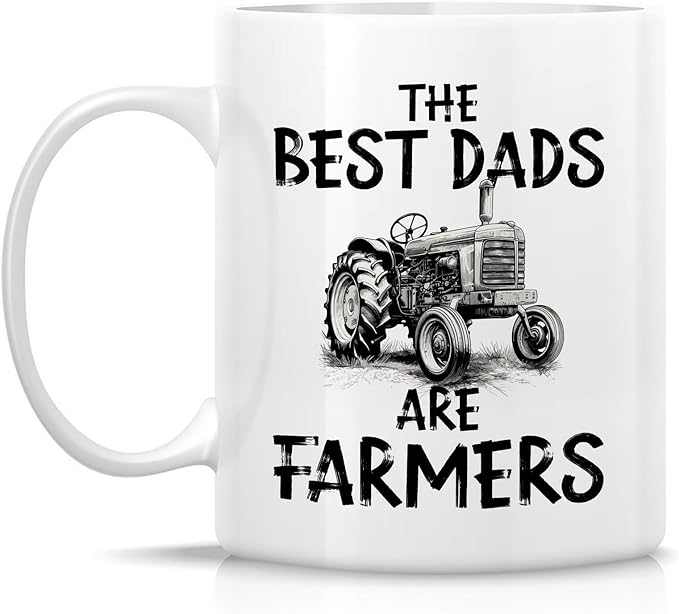 Retreez Funny Farmer Dad Mug – The Best Dads Are Farmers Mug – 11 Oz Ceramic Coffee or Tea Cup - Birthday Gift for Farming Father, Agriculture Dad, Farm Life Humor, Father's Day Gift, Country Dad Mug