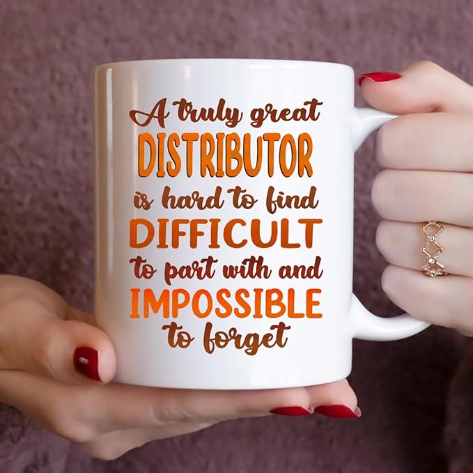 Gifts For Distributor - Best Distributor Ever Mug - Distributor Gifts - 11oz White Ceramic Mug for Office, Women, Men, Work Friends, Coworkers - Thanksgiving, Birthday, Christmas Gift