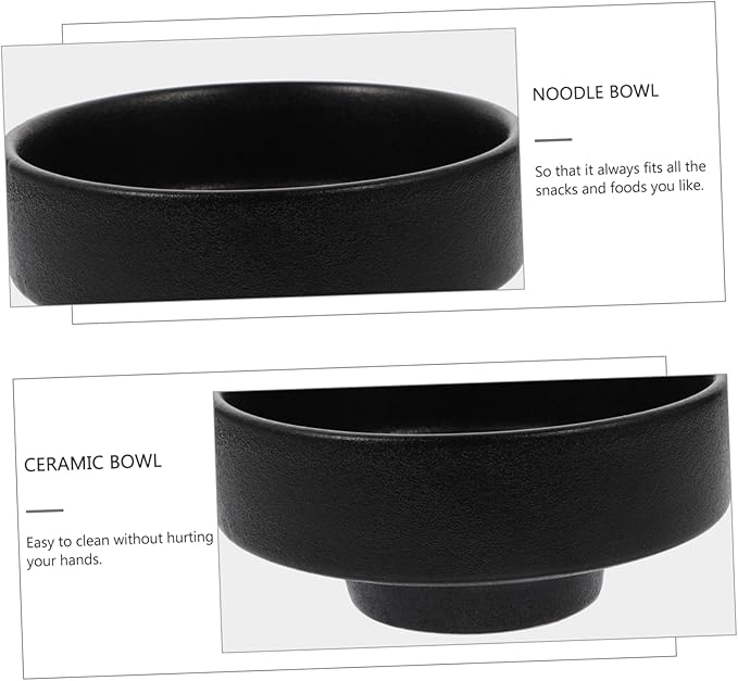 Cabilock 1Pc Creative Japanese Ceramic Noodle Bowl High Footed Soup Bowl for Ramen and Salad Unique Design for Home and Restaurant Use and Porcelain Serving Dish