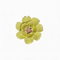 CEUYGT Handmade Ceramic Wall Flower Decor - Peony Home Wall Art, Perfect for Living Room, Bedroom, or Office Decoration (Yellow 01, Medium)