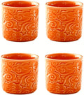 Ceramic Espresso Cups Set of 4-3oz Demitasse Cups for Coffee & Tea, No Handles, Durable & Dishwasher Safe (bisque, 4)