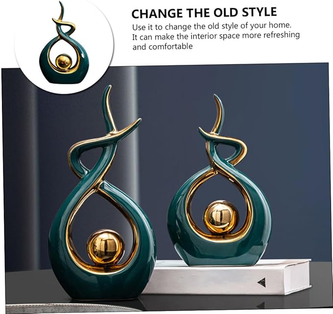 Vaguelly Ceramic Modern Abstract Art Statue for Home Decor Lightweight Sculpture for Living Room and Dining Table Centerpiece Unique Design for Artistic Touch Bedroom and Study