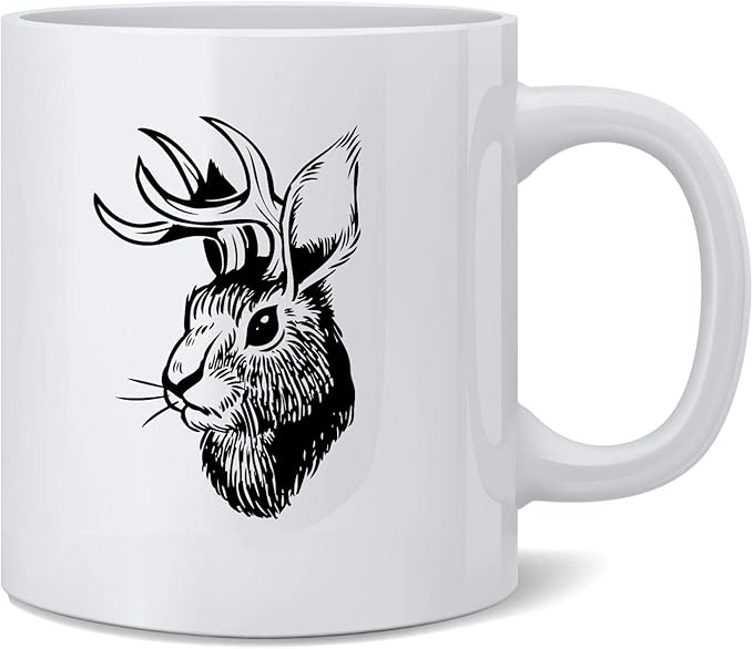 Poster Foundry Jackalope Head Western Funny Ceramic Coffee Mug Tea Cup Fun Novelty Gift 12 oz