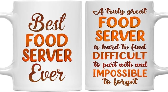 Gifts For Food Server - Best Food Server Ever Mug - Food Server Gifts - 11oz White Ceramic Mug for Office, Women, Men, Work Friends, Coworkers - Thanksgiving, Birthday, Christmas Gift