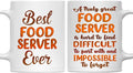 Gifts For Food Server - Best Food Server Ever Mug - Food Server Gifts - 11oz White Ceramic Mug for Office, Women, Men, Work Friends, Coworkers - Thanksgiving, Birthday, Christmas Gift