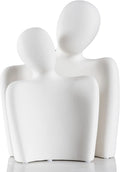 BUTILIVEEN Couple Sculptures Boho Decor, Aesthetic Statues for Coffee Table, Nightstand and Shelf, Minimalist Ceramic Art, Large, White