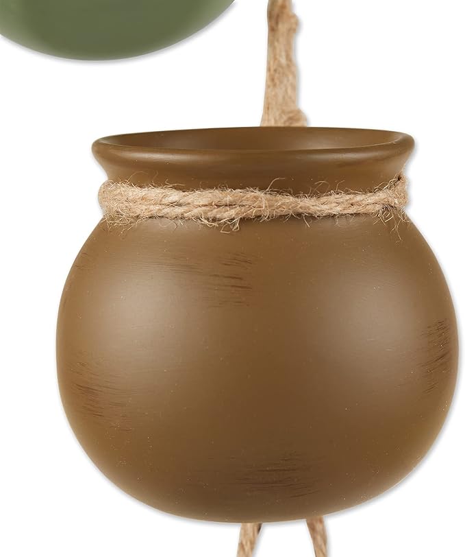 Zingz & Thingz Color Terracotta Planter Collection 4-Piece Dangling Hanging Mini Pots, 3.75x3.75x23, Neutral