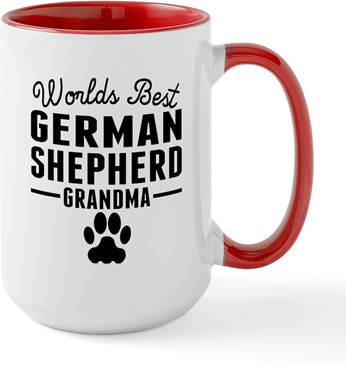 CafePress Worlds Best German Shepherd Grandma Mugs 15 oz (444 ml) Ceramic Coffee Mug