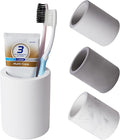 Drying Stone Toothbrush Holder, Diatomite Toothbrush Holders for Bathroom Counter, Quick Drying Electric Toothbrush and Toothpaste Holder Bathroom Organizer, White