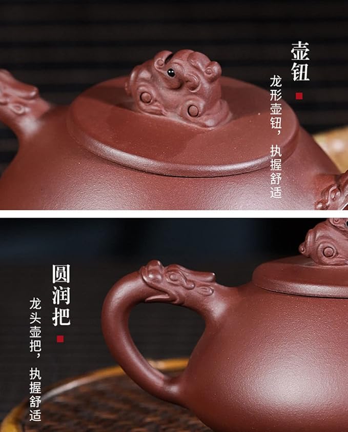Teapot 8.5Oz Chinese Zisha Clay Tea Pot Handmade Ceramic Shipiao Pottery Purple Mud Kungfu Kettle Filter Loose Puer