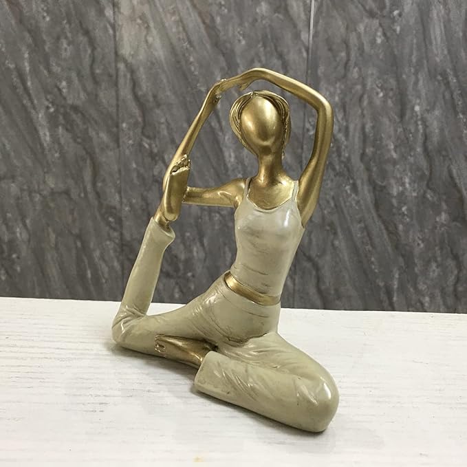 Artgenius Art Yoga Pose Statue Yoga Figurine and Statues,Home Decorative Girl Yoga Scuplture (King Pigeon Pose)