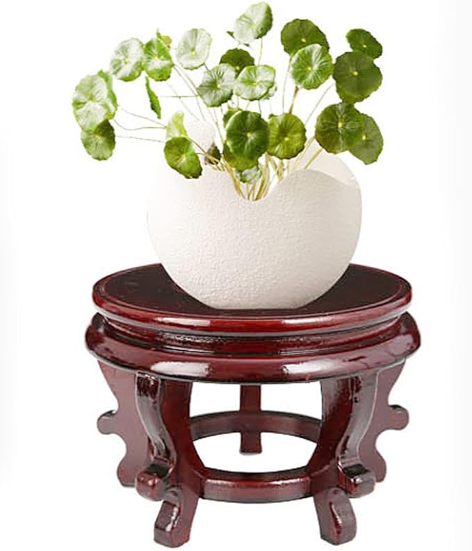 Chinese Display Stands Hand-Crafted Rosewood Oriental Vase Stand accessories Decor / Fish Bowl Stand (10.2 inches in diameter; 4.7 inches high)