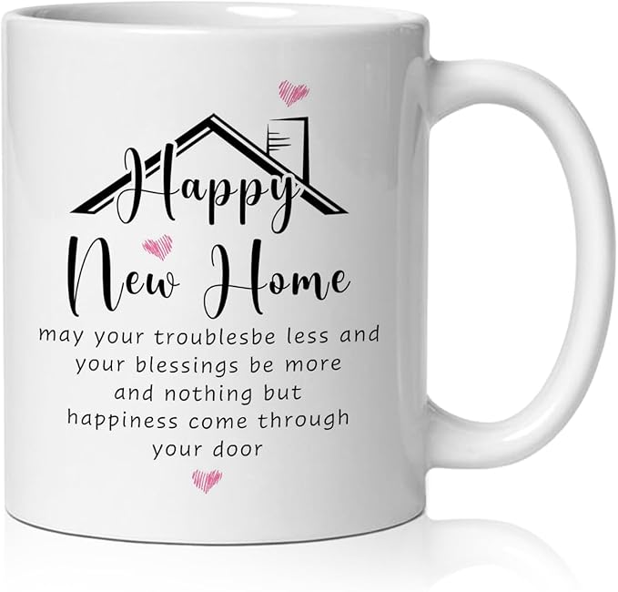 House Warming Gifts New Home Mug, Happy New Home Coffee Cup Ceramic, Housewarming Gifts for Women Men Ceramic Coffee Tea Mug 11 oz